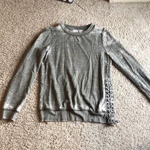 Grey Long sleeve shirt with tie on side